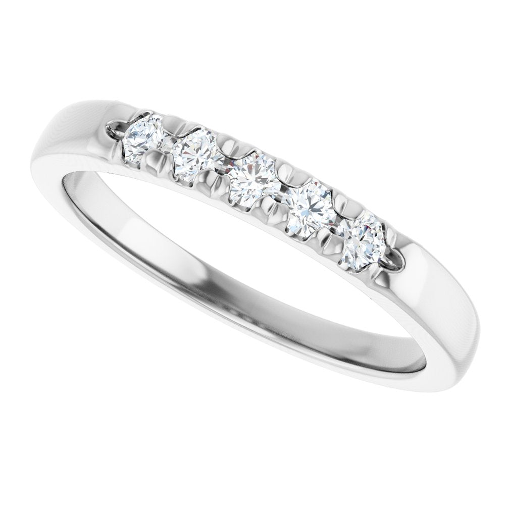 14K White Gold 1/5 CTW Lab-Grown Diamond French-Set Anniversary Band