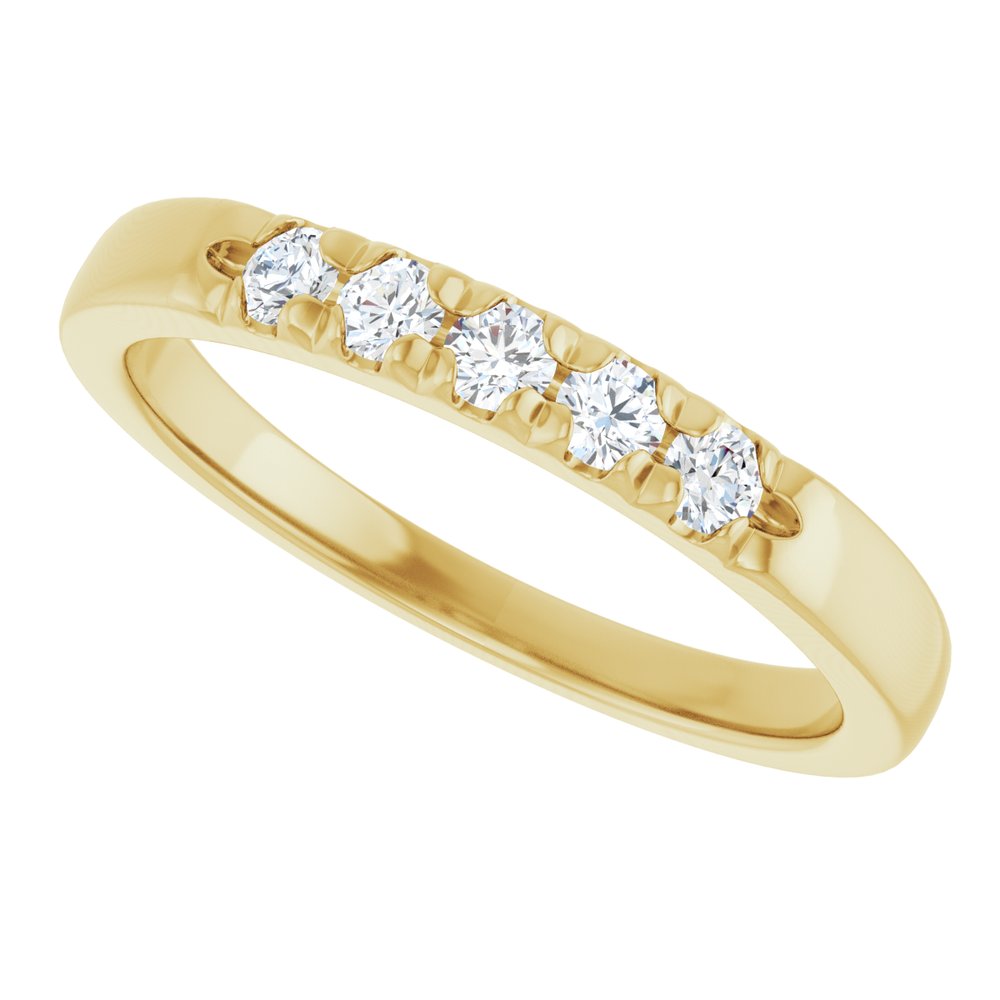 14K Yellow Gold 1/5 CTW Lab-Grown Diamond French-Set Anniversary Band