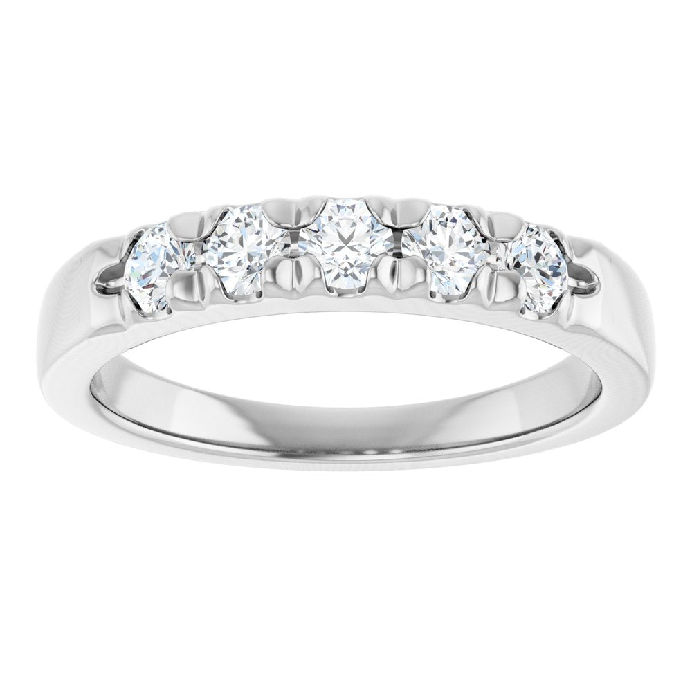 Platinum 1/2 CTW Natural Diamond French-Set Anniversary Band