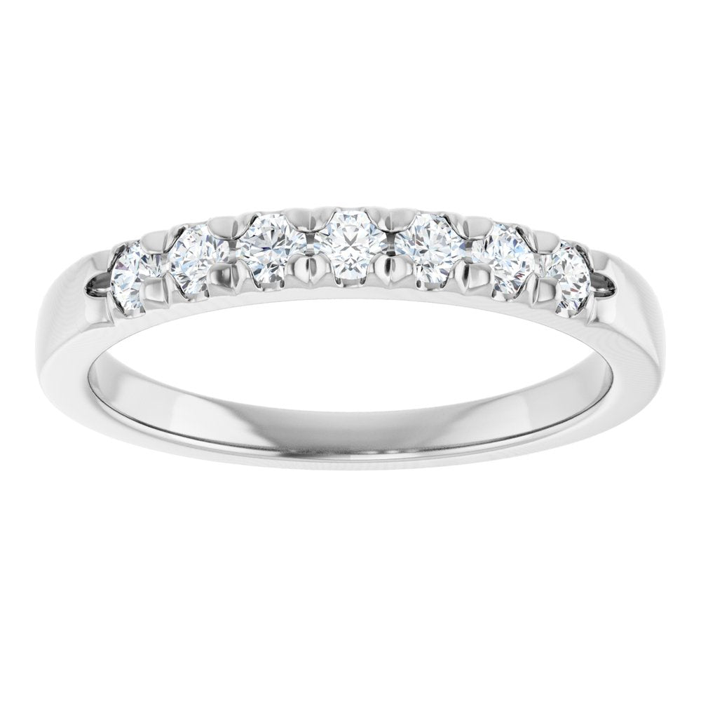 14K White Gold 1/4 CTW Lab-Grown Diamond French-Set Anniversary Band