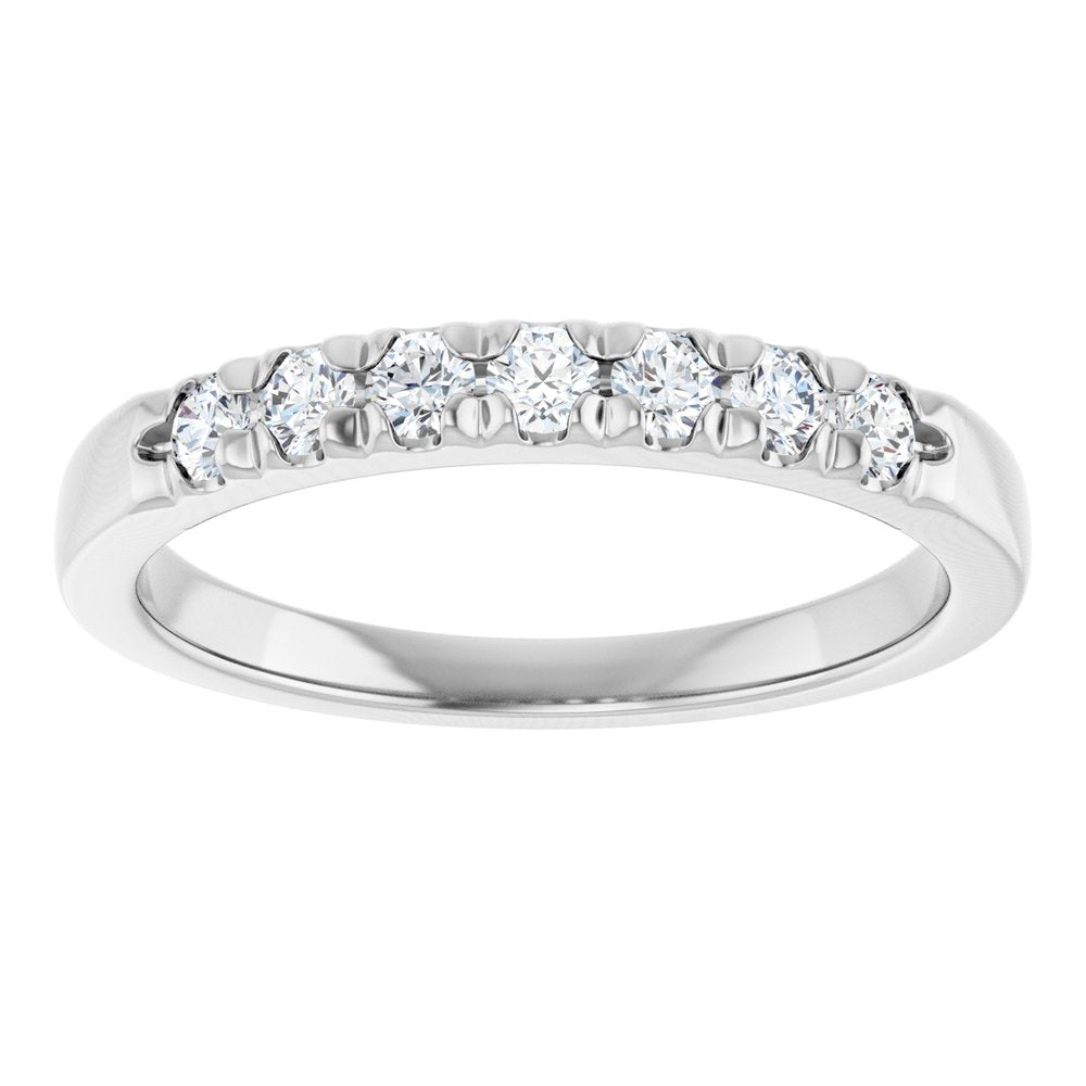 14K White Gold 1/4 CTW Lab-Grown Diamond French-Set Anniversary Band