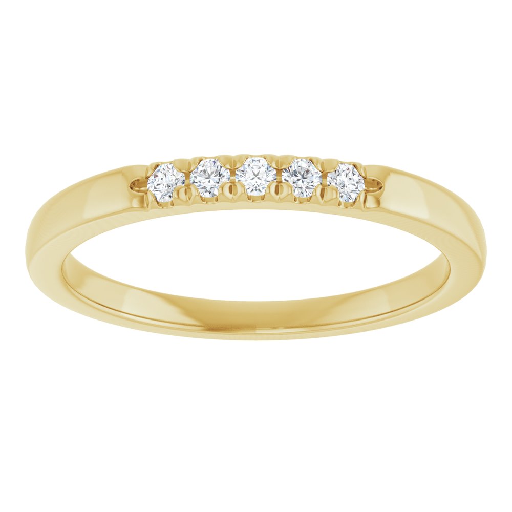 10K Yellow Gold 1/10 CTW Lab-Grown Diamond French-Set Anniversary Band