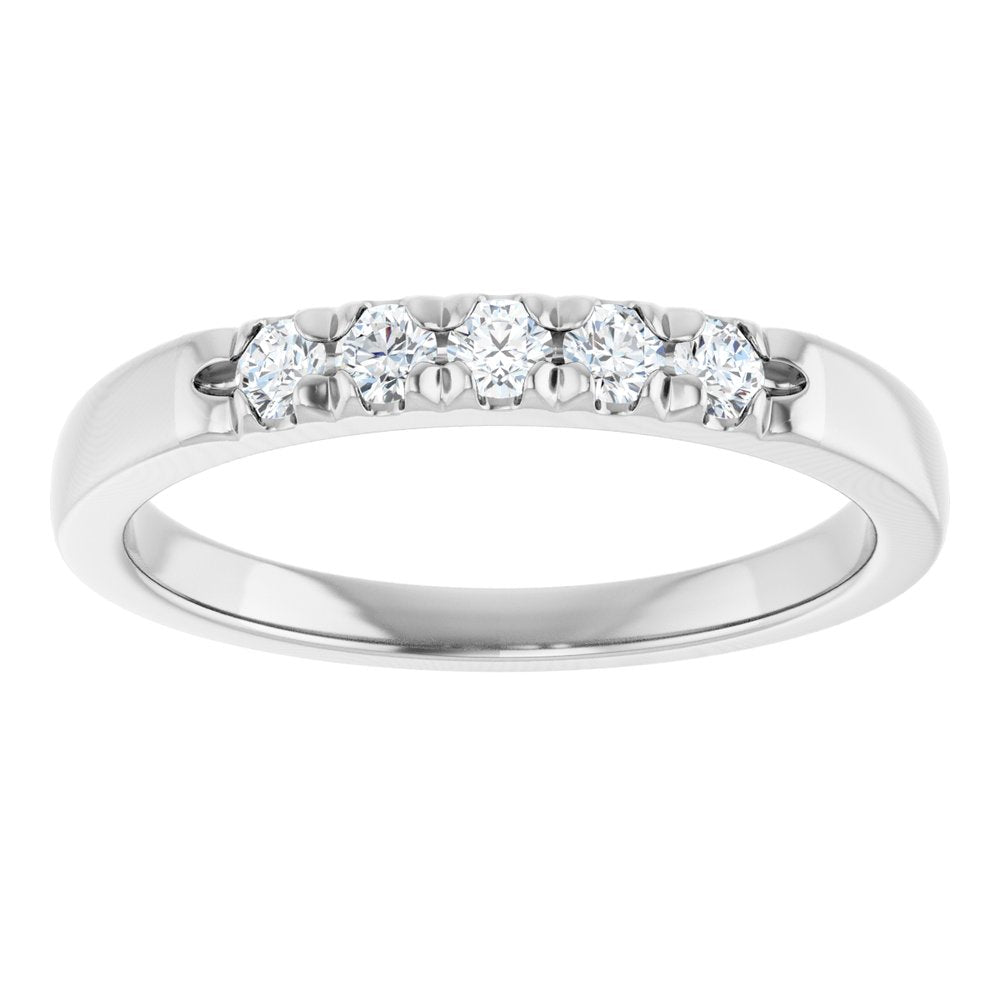 14K White Gold 1/5 CTW Lab-Grown Diamond French-Set Anniversary Band