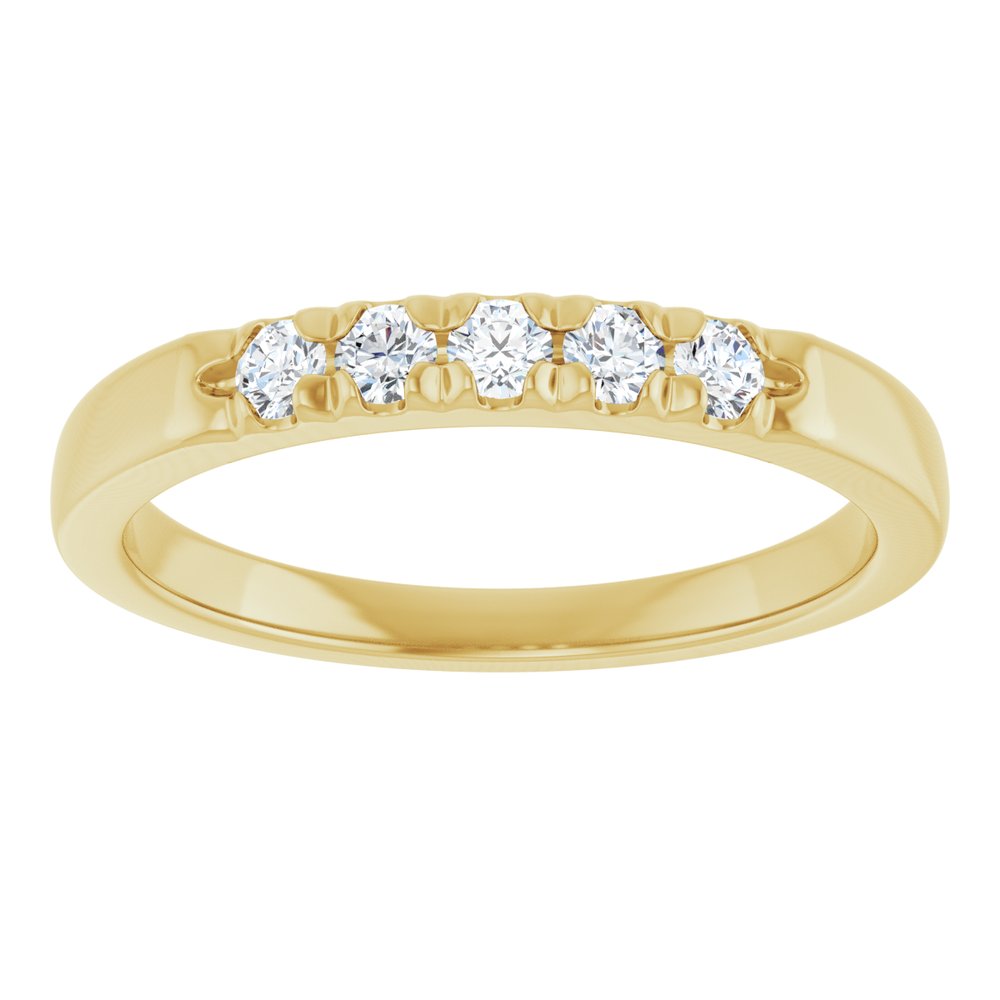 14K Yellow Gold 1/5 CTW Lab-Grown Diamond French-Set Anniversary Band