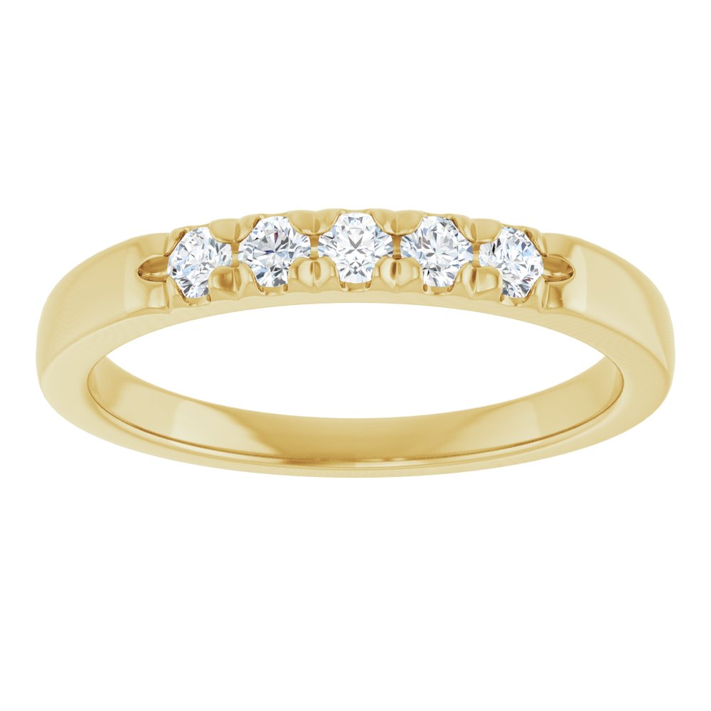 14K Yellow Gold 1/5 CTW Lab-Grown Diamond French-Set Anniversary Band