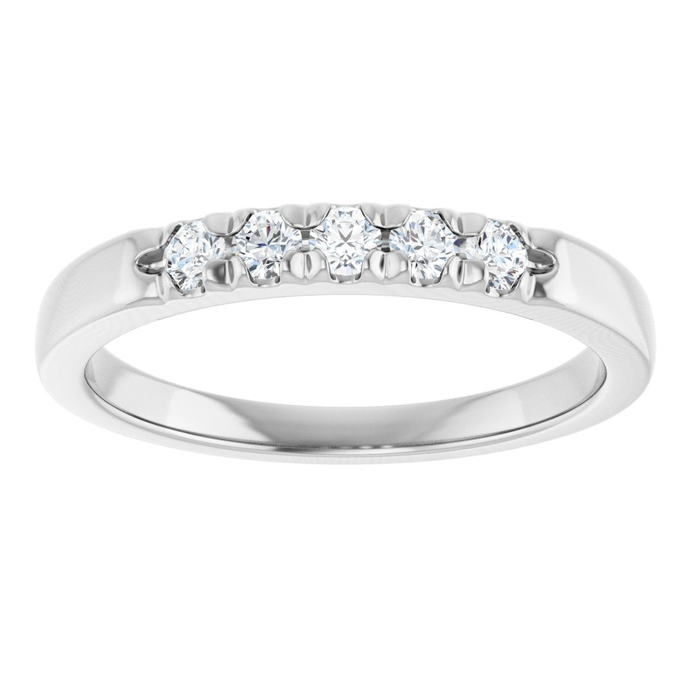 14K White Gold 1/5 CTW Lab-Grown Diamond French-Set Anniversary Band