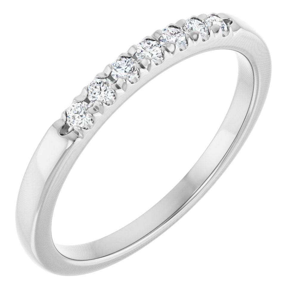 14K White Gold 1/8 CTW Lab-Grown Diamond French-Set Anniversary Band