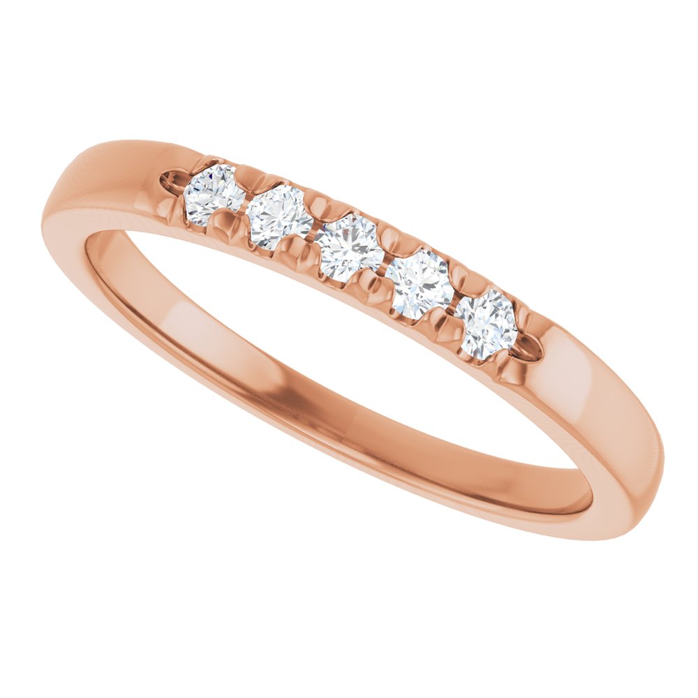 10K Rose Gold 1/6 CTW Lab-Grown Diamond French-Set Anniversary Band