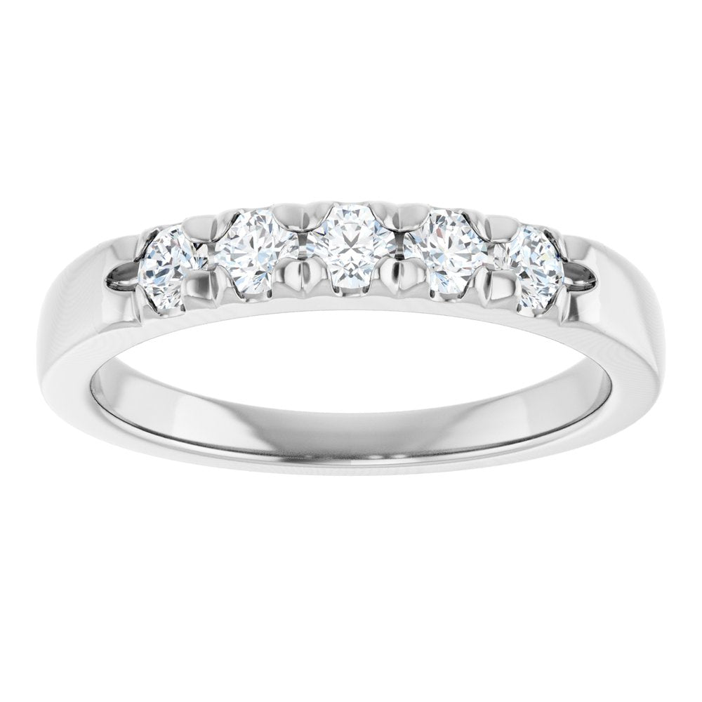 14K White Gold 1/3 CTW Lab-Grown Diamond French-Set Anniversary Band