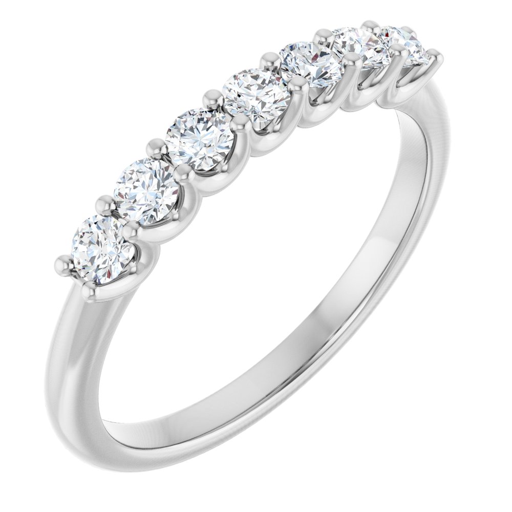 14K White Gold 3/8 CTW Natural Diamond Anniversary Band