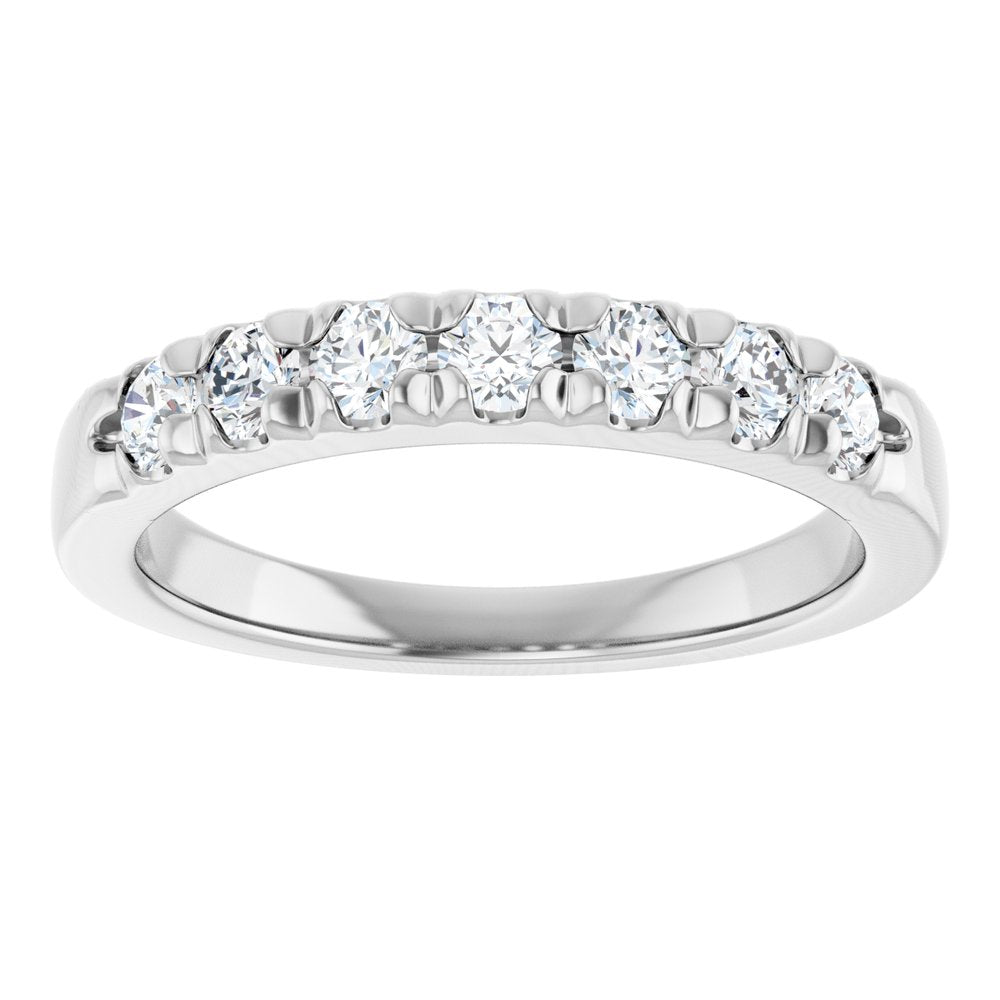 14K White Gold 1/2 CTW Lab-Grown Diamond French-Set Anniversary Band