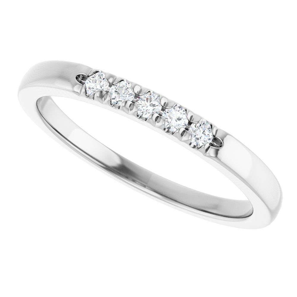14K White Gold 1/10 CTW Lab-Grown Diamond French-Set Anniversary Band