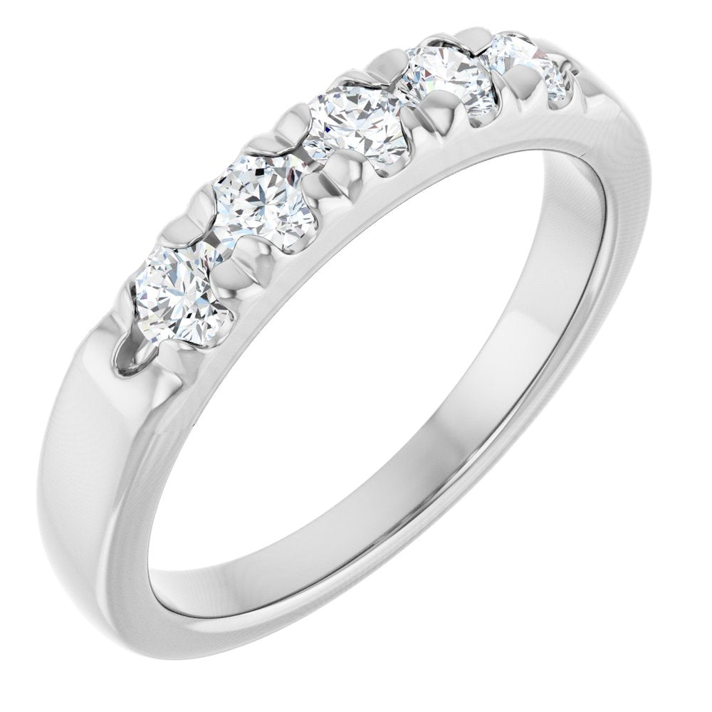 Platinum 1/2 CTW Natural Diamond French-Set Anniversary Band