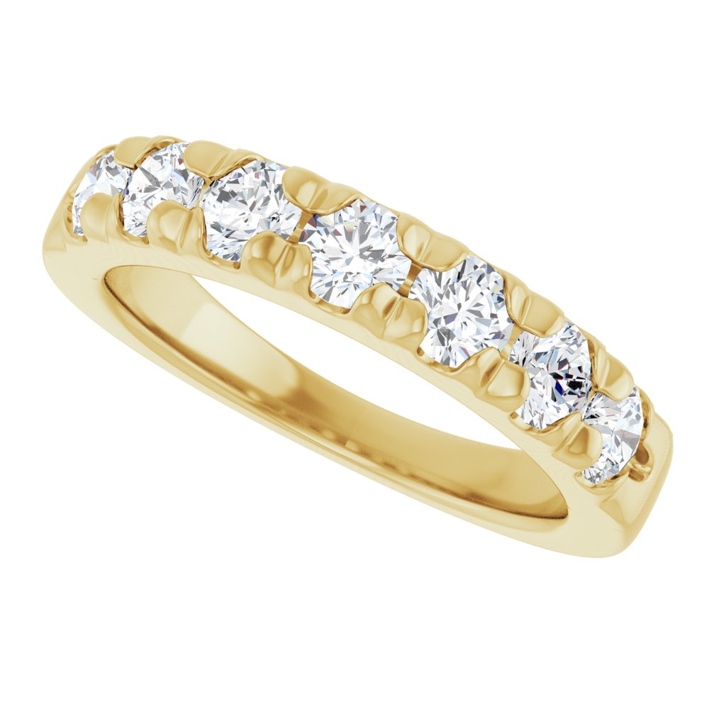 14K Yellow Gold 1 1/8 CTW Lab-Grown Diamond French-Set Anniversary Band