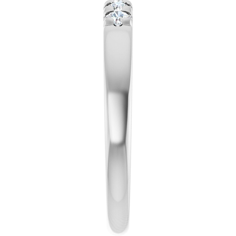 14K White Gold 1/5 CTW Lab-Grown Diamond French-Set Anniversary Band