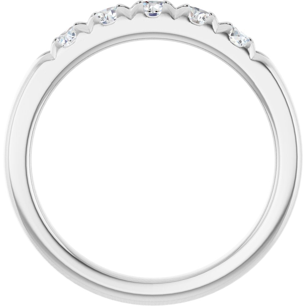Platinum 1/2 CTW Natural Diamond French-Set Anniversary Band