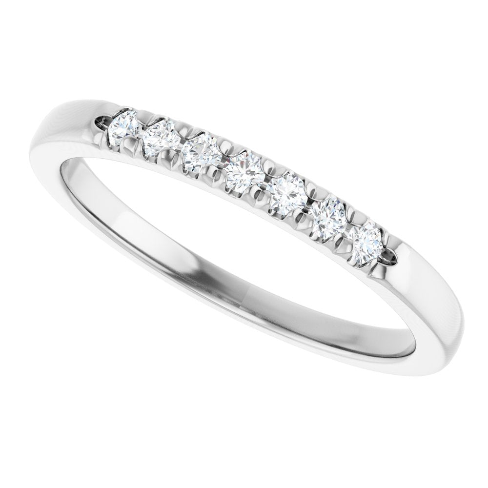 14K White Gold 1/8 CTW Lab-Grown Diamond French-Set Anniversary Band