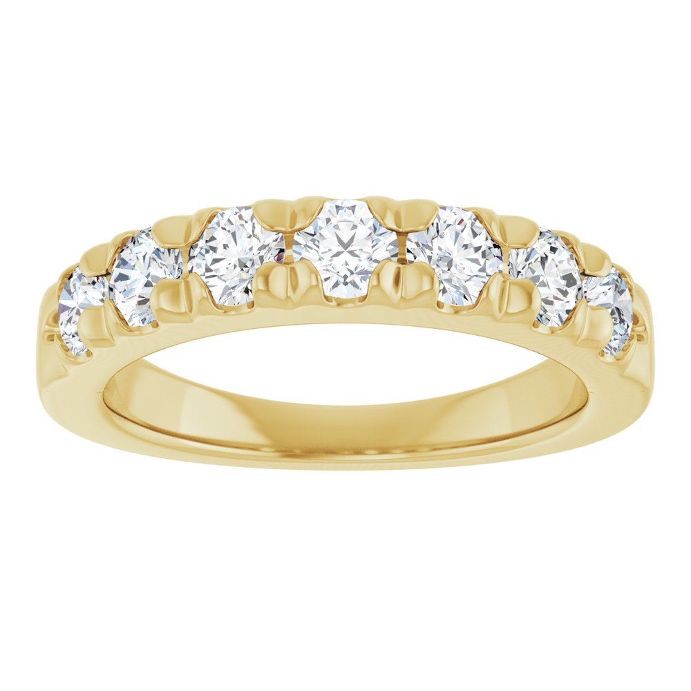 14K Yellow Gold 1 1/8 CTW Lab-Grown Diamond French-Set Anniversary Band