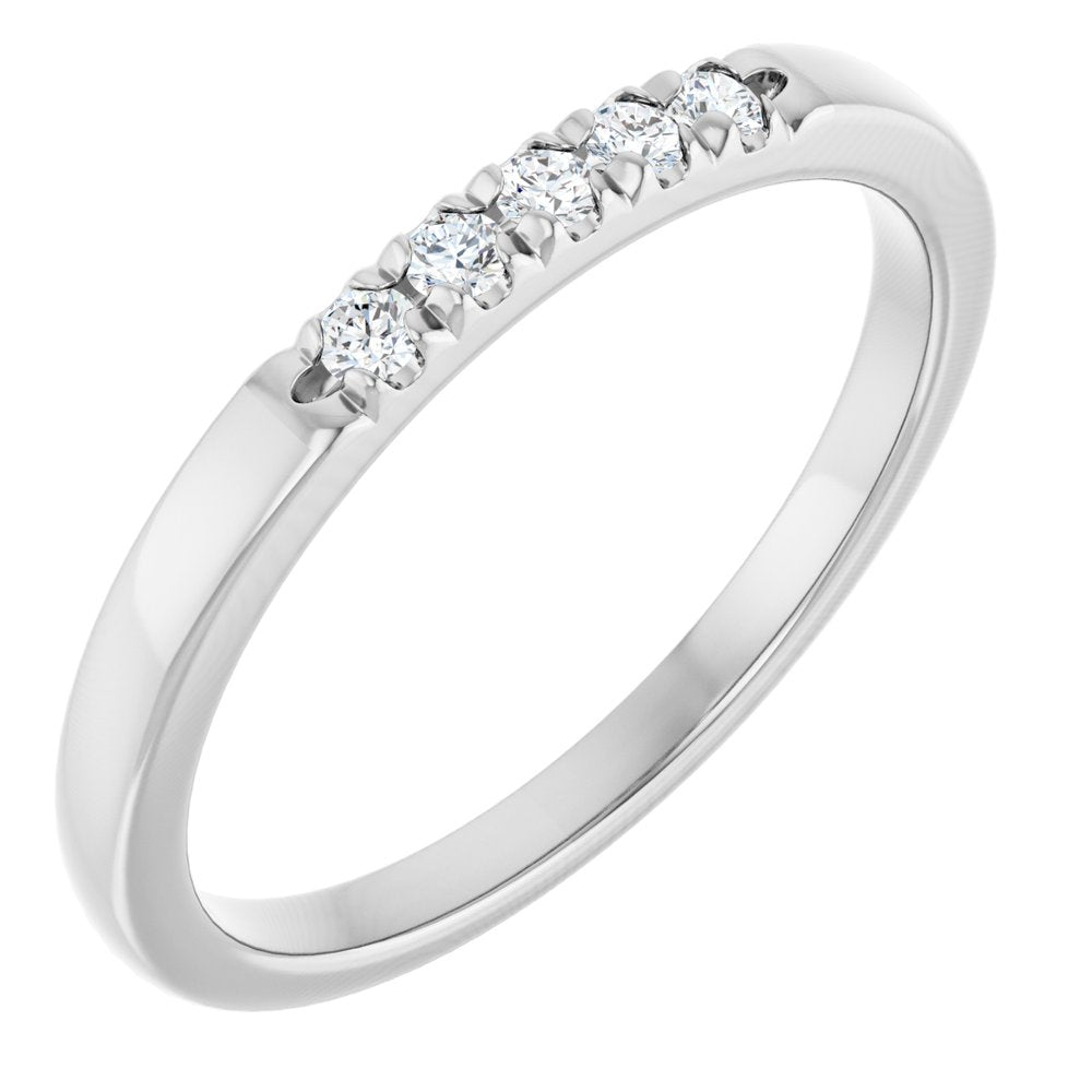 14K White Gold 1/10 CTW Lab-Grown Diamond French-Set Anniversary Band