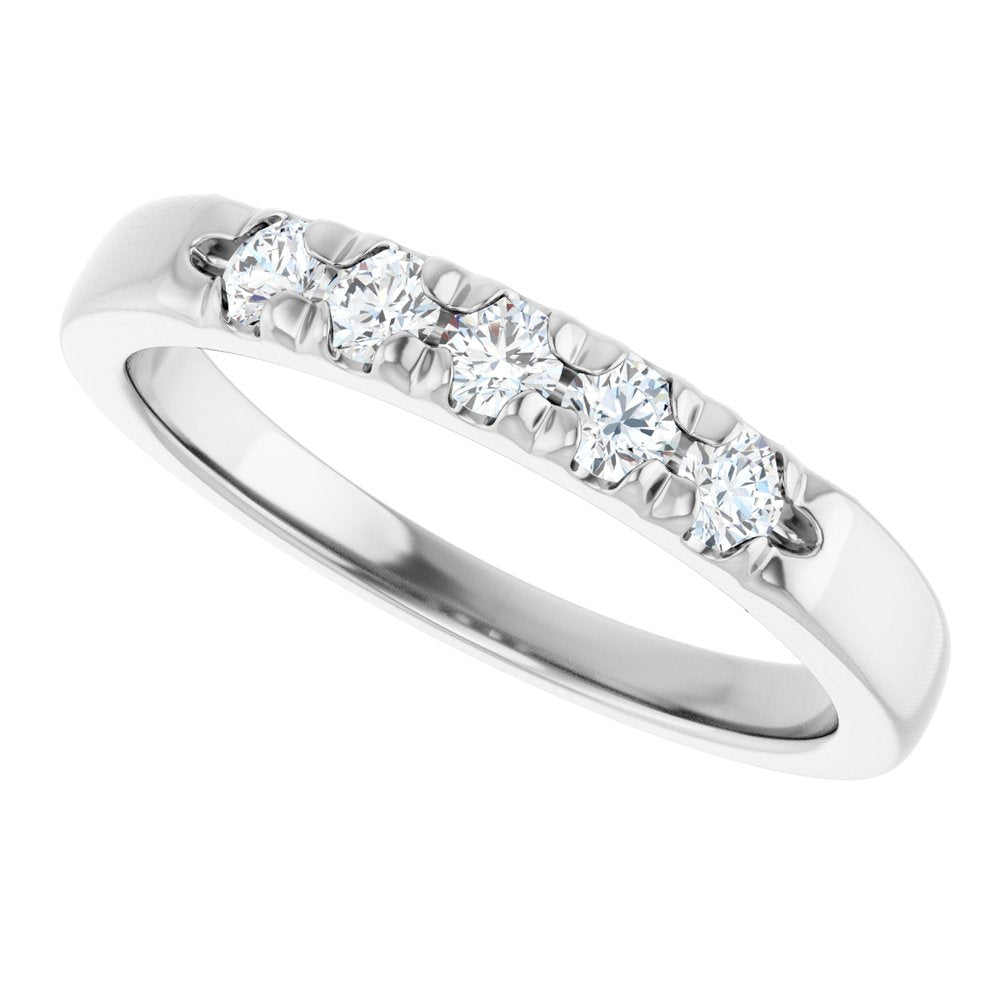14K White Gold 1/3 CTW Natural Diamond French-Set Anniversary Band
