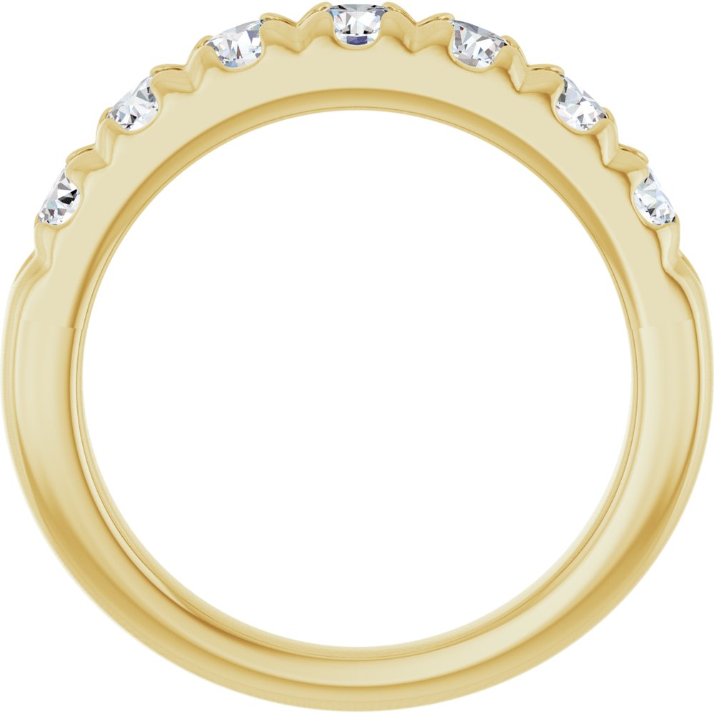 14K Yellow Gold 1 1/8 CTW Lab-Grown Diamond French-Set Anniversary Band