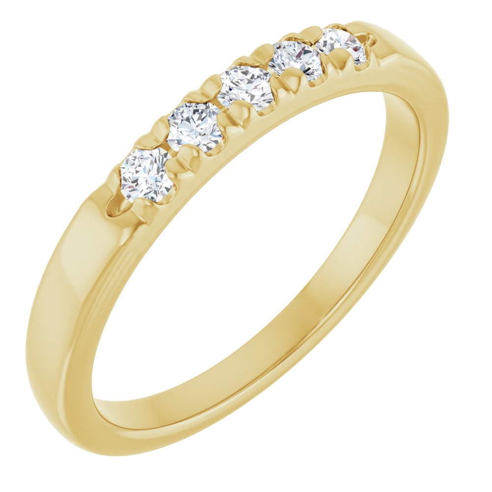 14K Yellow Gold 1/5 CTW Lab-Grown Diamond French-Set Anniversary Band
