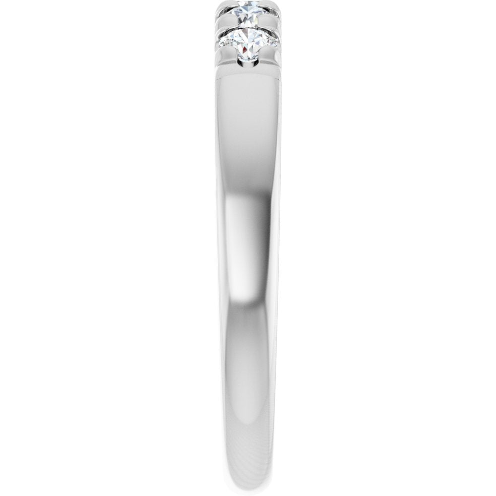 14K White Gold 1/3 CTW Natural Diamond French-Set Anniversary Band