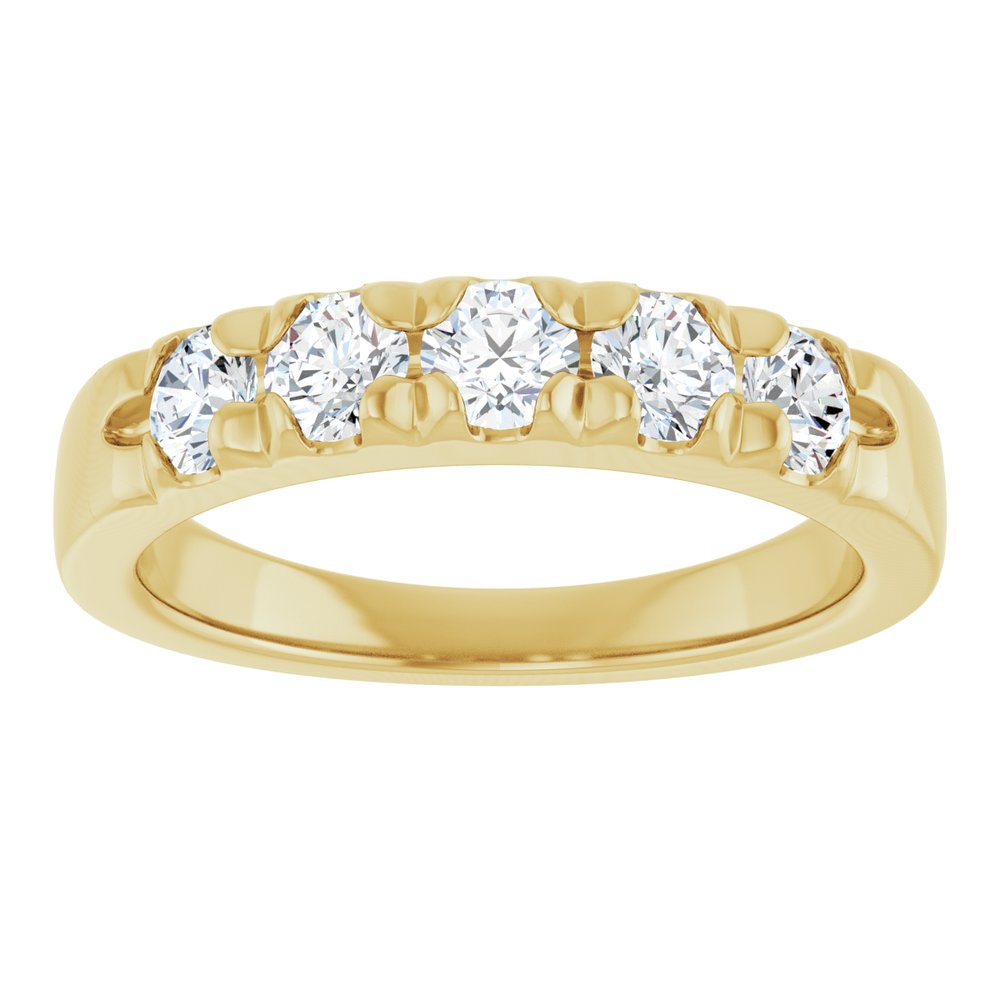 14K Yellow 3/4 CTW Lab-Grown Diamond French-Set Anniversary Band