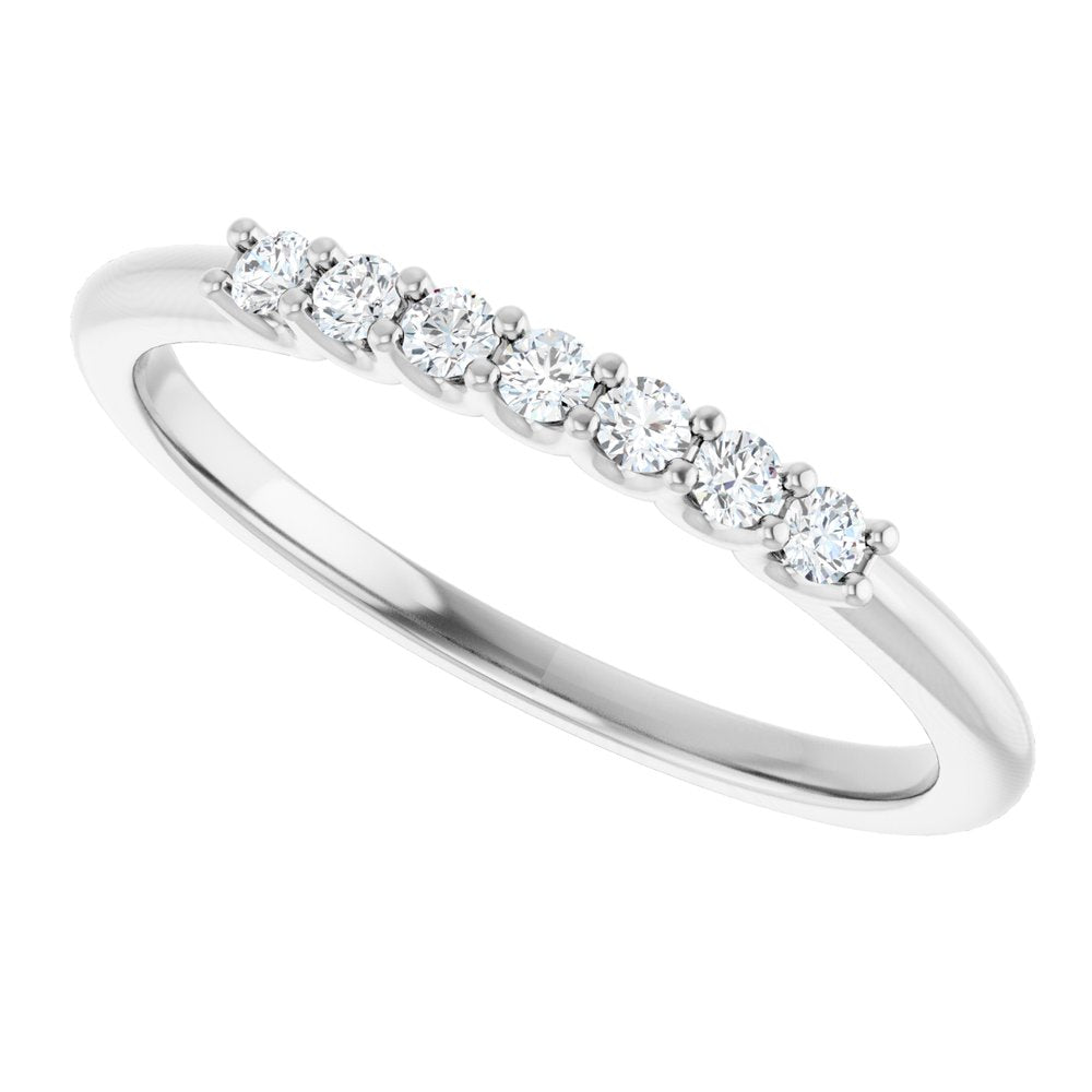 14K White Gold 1/10 CTW Natural Diamond Anniversary Band