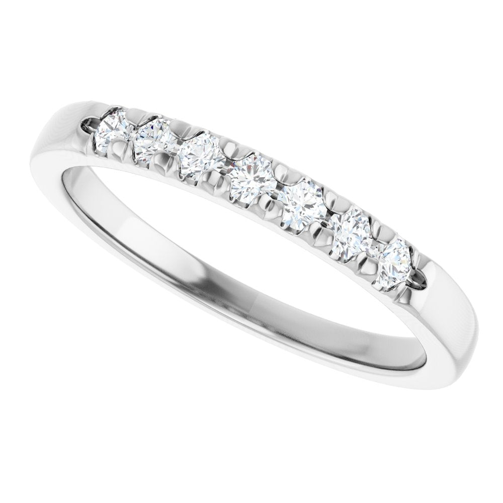 14K White 1/5 CTW Lab-Grown Diamond French-Set Anniversary Band