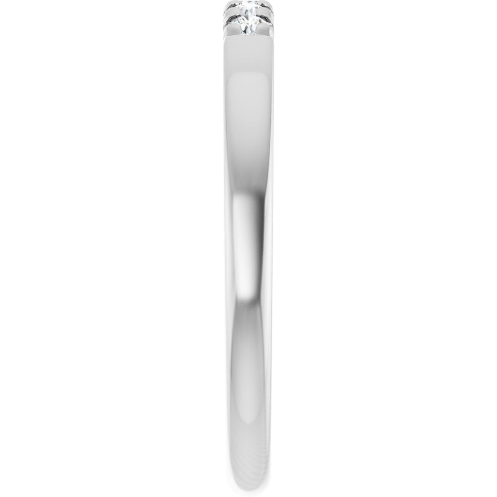 14K White Gold 1/10 CTW Lab-Grown Diamond French-Set Anniversary Band