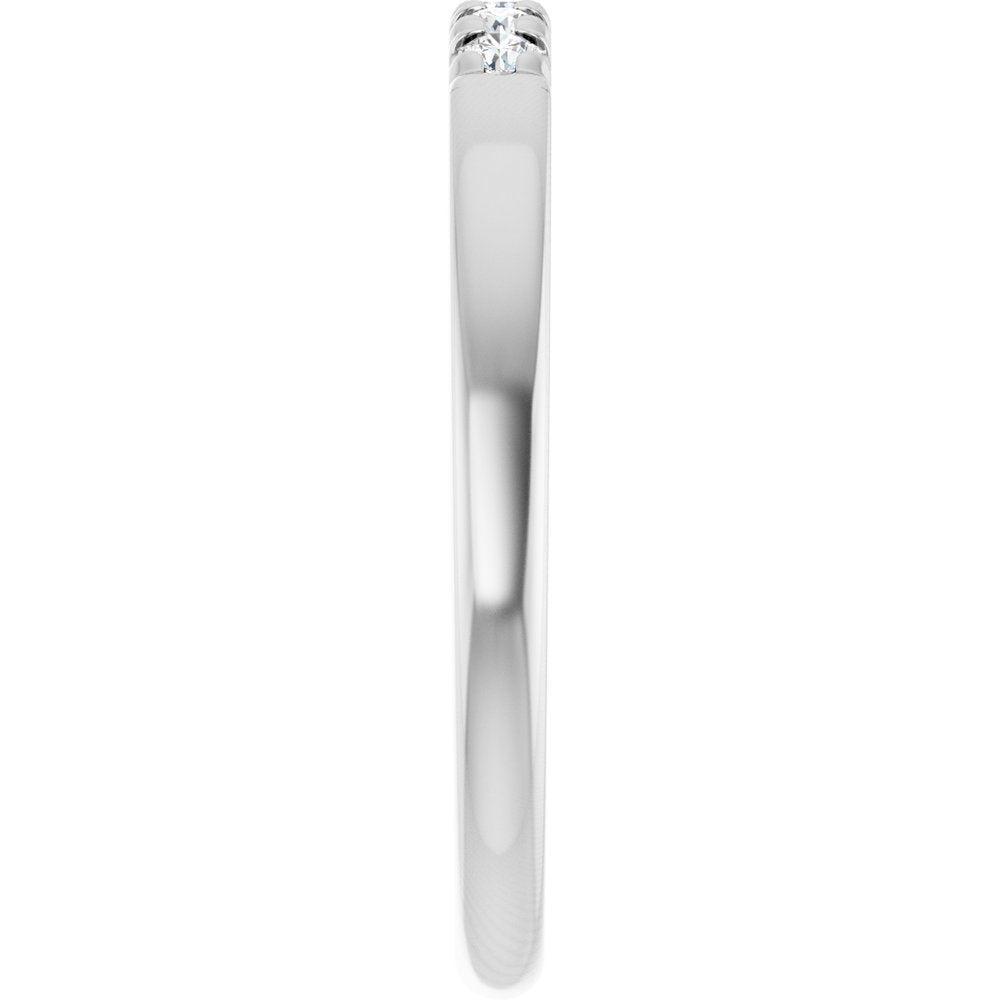 14K White Gold 1/10 CTW Lab-Grown Diamond French-Set Anniversary Band