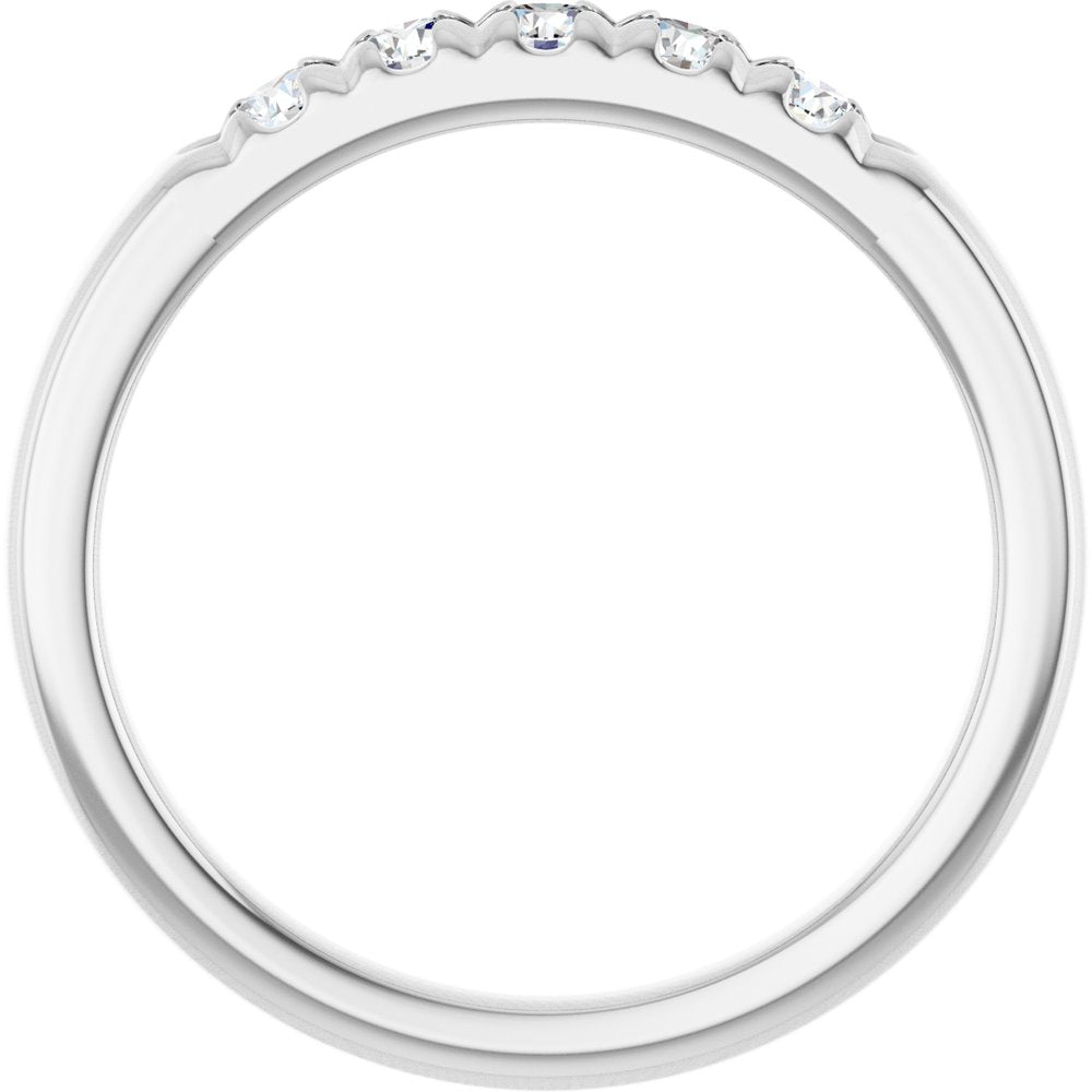 14K White Gold 1/3 CTW Natural Diamond French-Set Anniversary Band