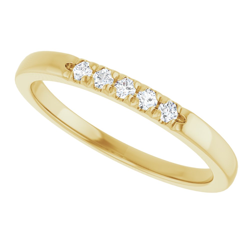 14K Yellow Gold 1/10 CTW Lab-Grown Diamond French-Set Anniversary Band
