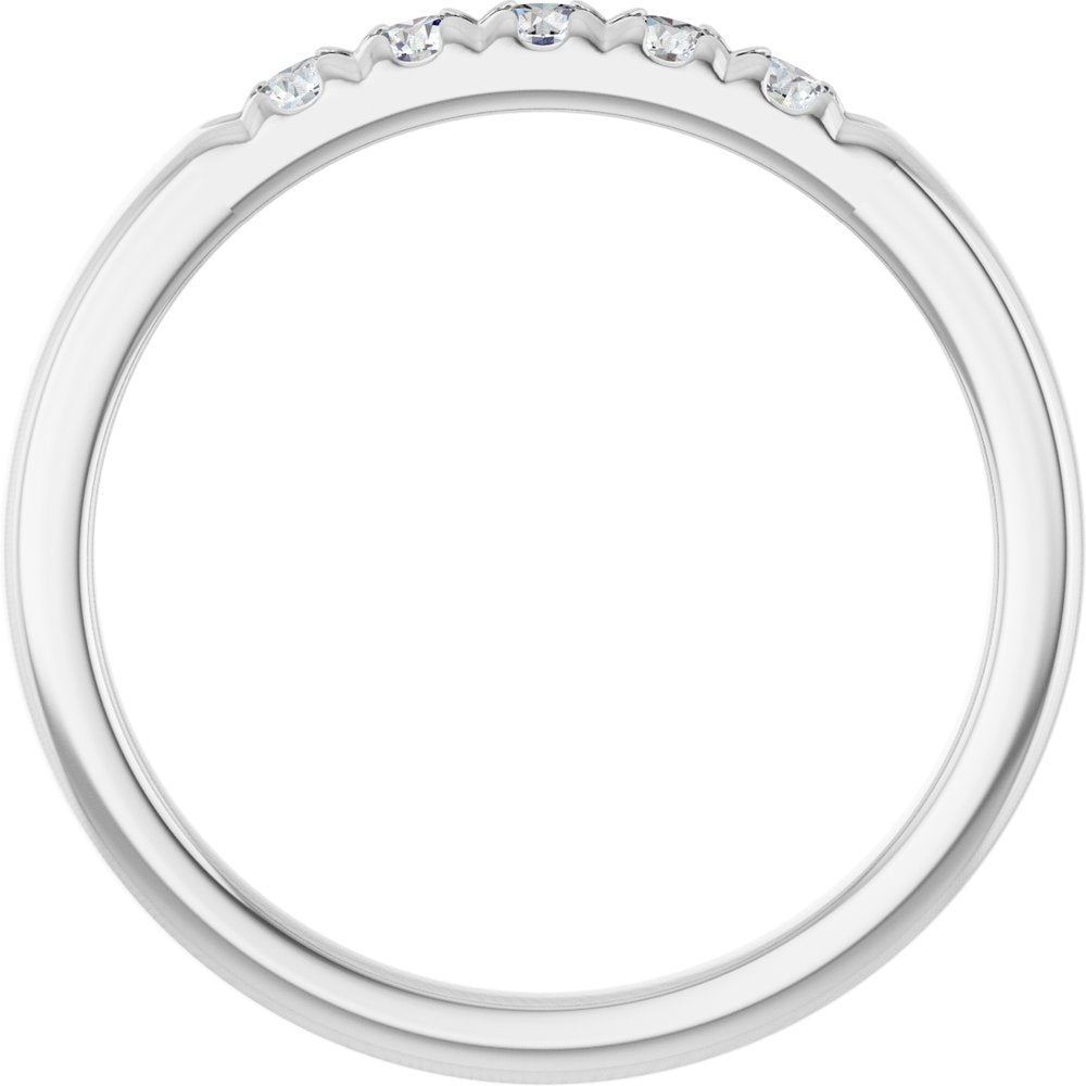 14K White Gold 1/5 CTW Lab-Grown Diamond French-Set Anniversary Band