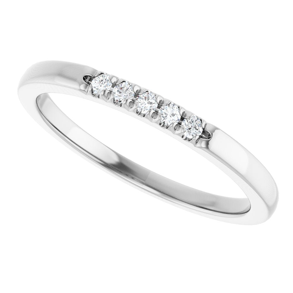 14K White Gold .08 CTW Lab-Grown Diamond French-Set Anniversary Band