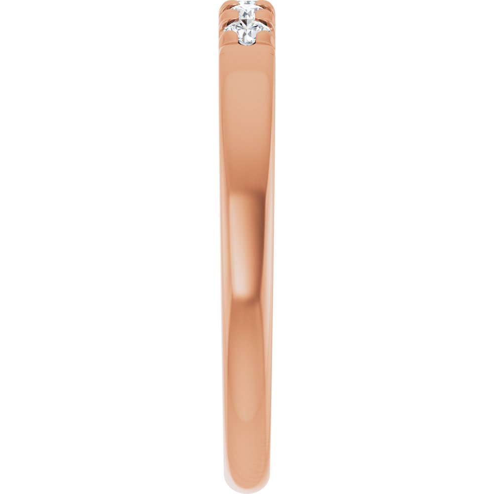 10K Rose Gold 1/6 CTW Lab-Grown Diamond French-Set Anniversary Band