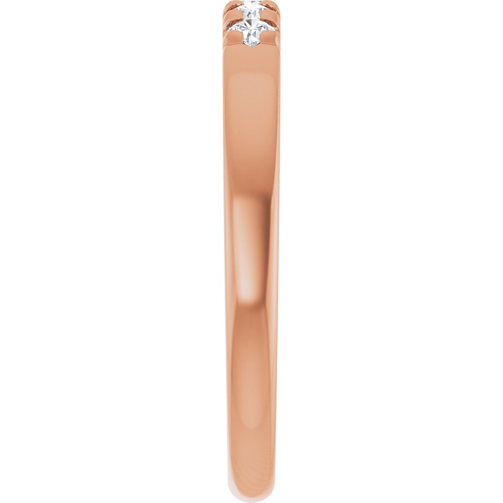 10K Rose Gold 1/6 CTW Lab-Grown Diamond French-Set Anniversary Band