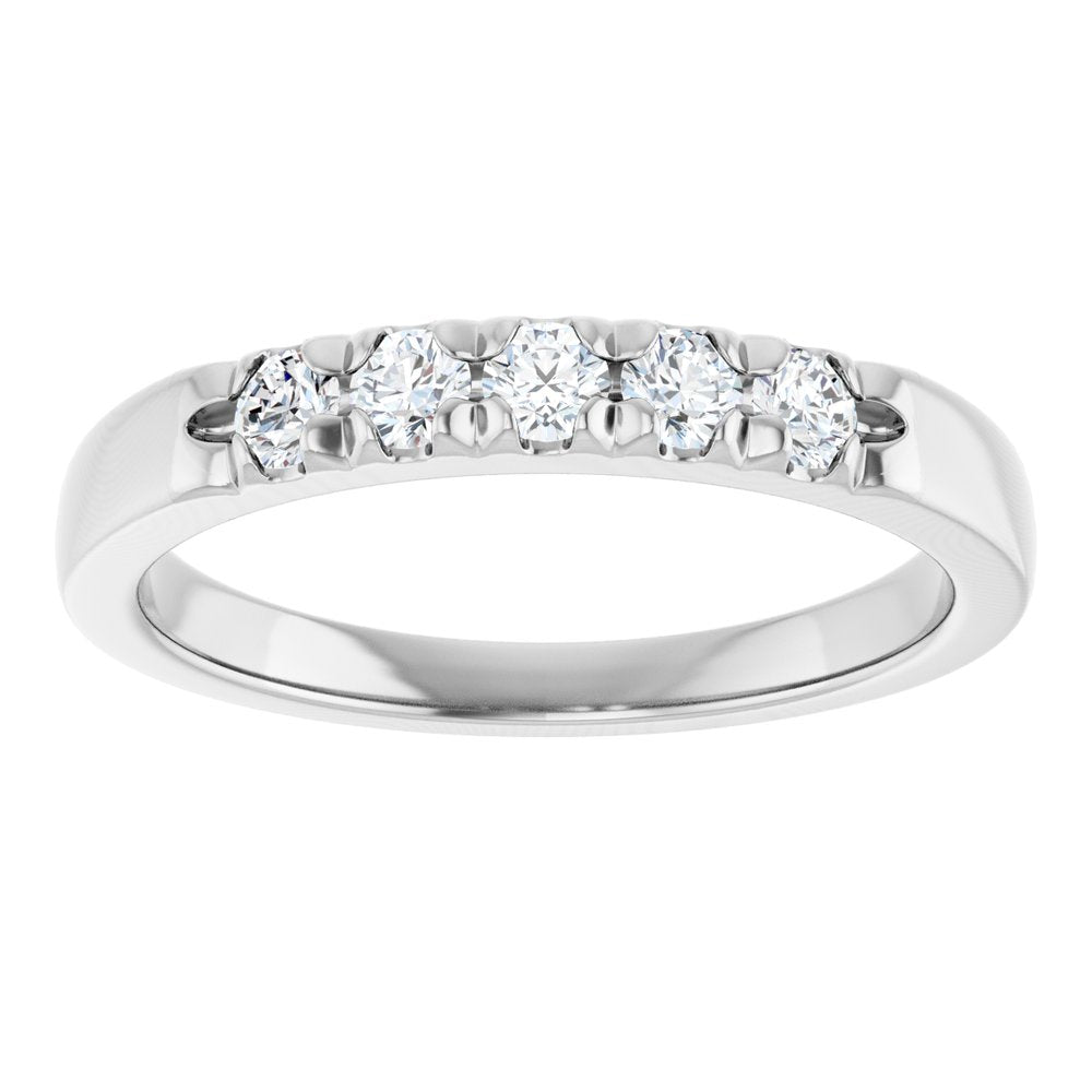 14K White Gold 1/3 CTW Natural Diamond French-Set Anniversary Band
