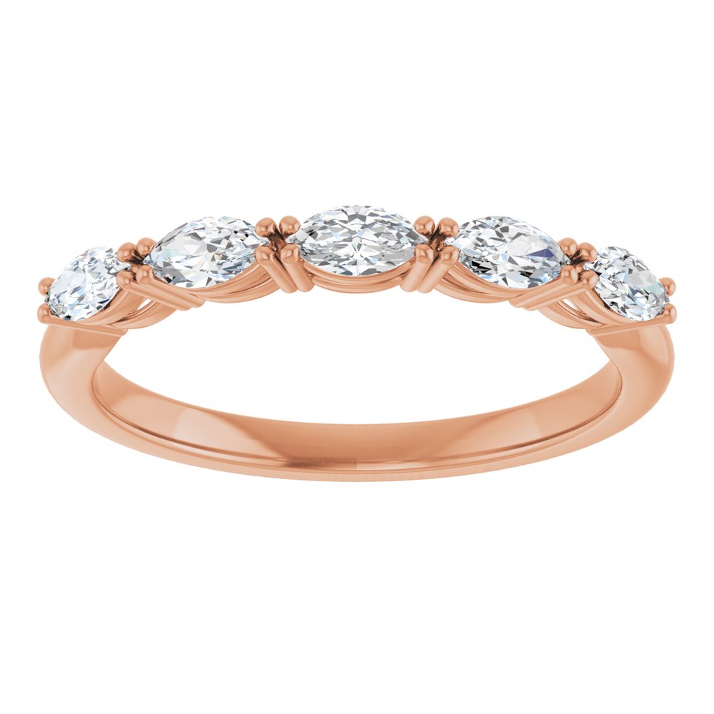14K Rose 1/2 CTW Natural Diamond Anniversary Band
