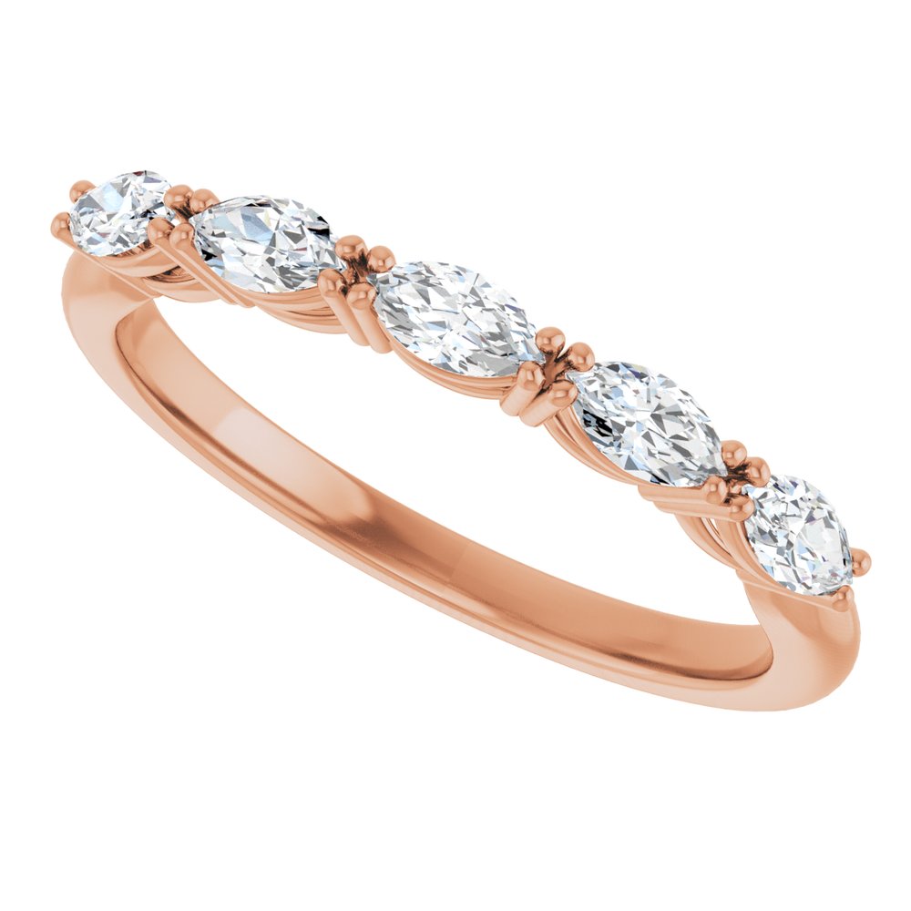 14K Rose 1/2 CTW Natural Diamond Anniversary Band