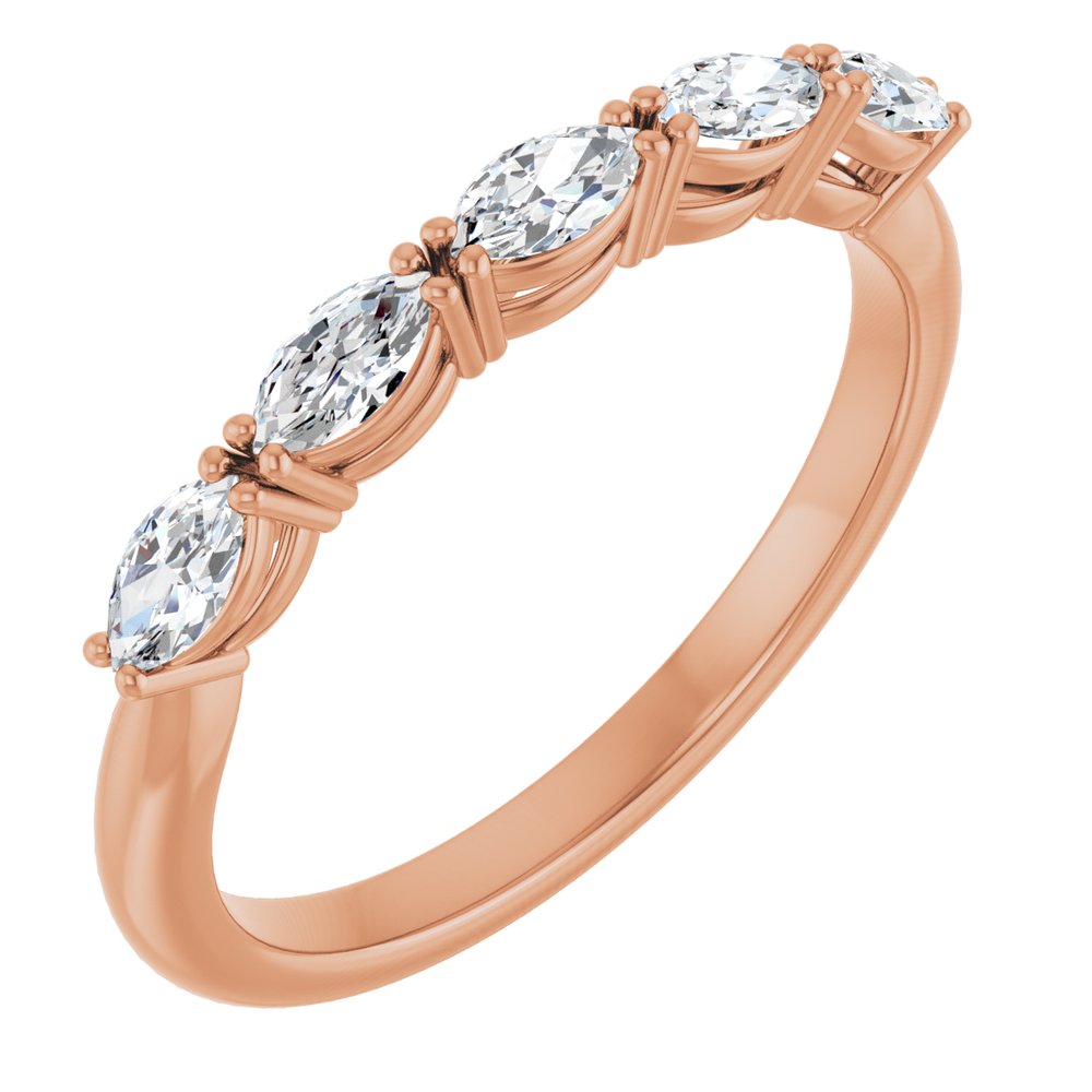 14K Rose Gold 1/2 CTW Natural Diamond Anniversary Band