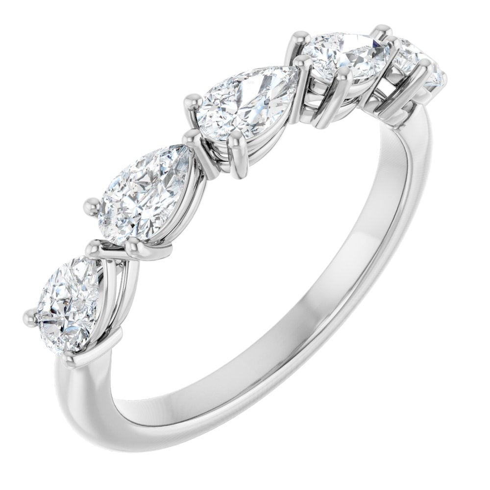 14K White Gold 1 CTW Natural Diamond Anniversary Band