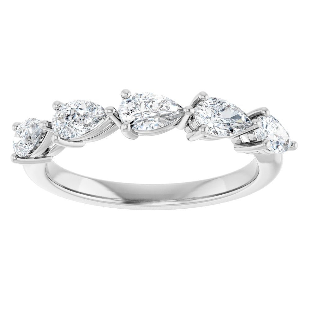 14K White Gold 1 CTW Natural Diamond Anniversary Band