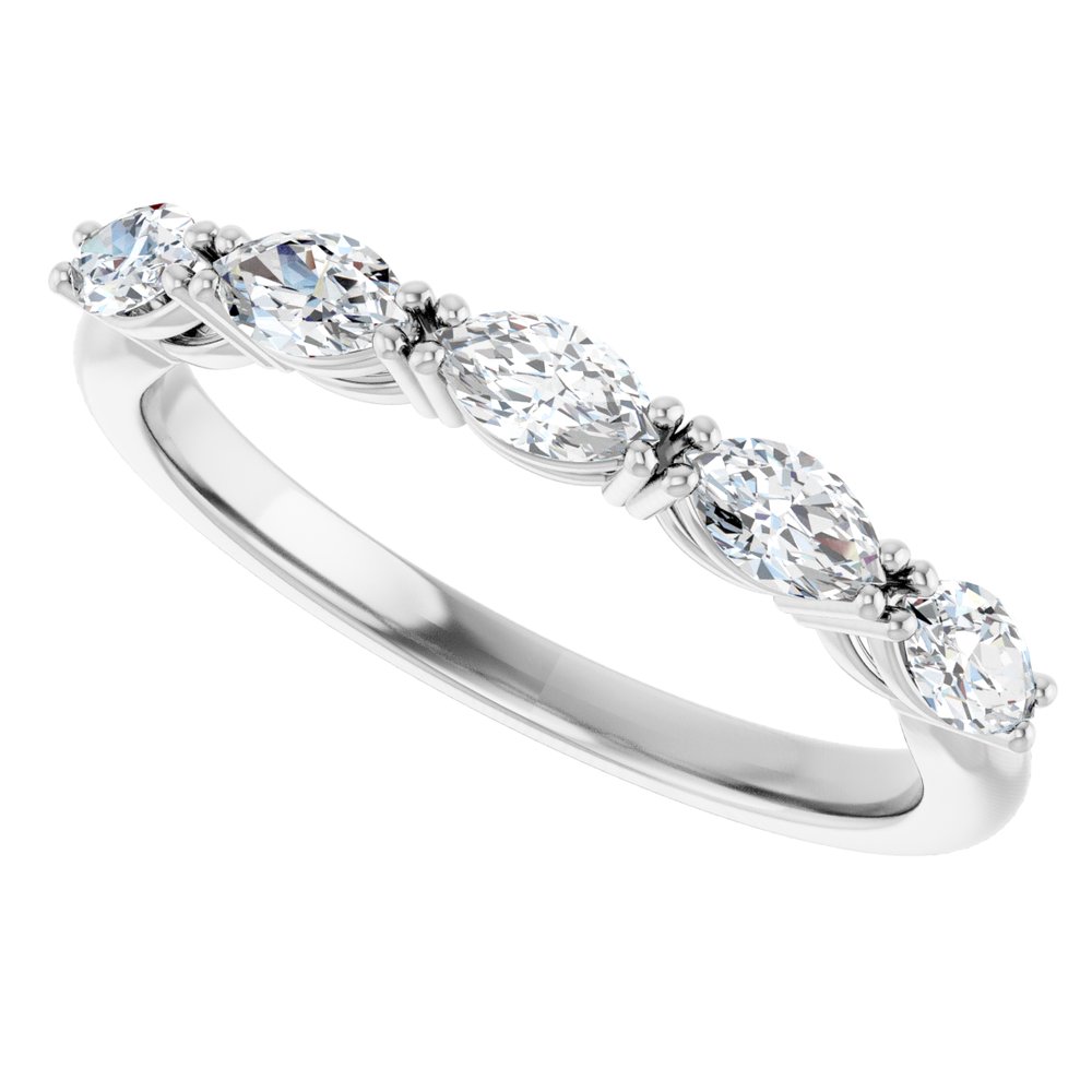 14K White Gold 5/8 CTW Natural Diamond Anniversary Band