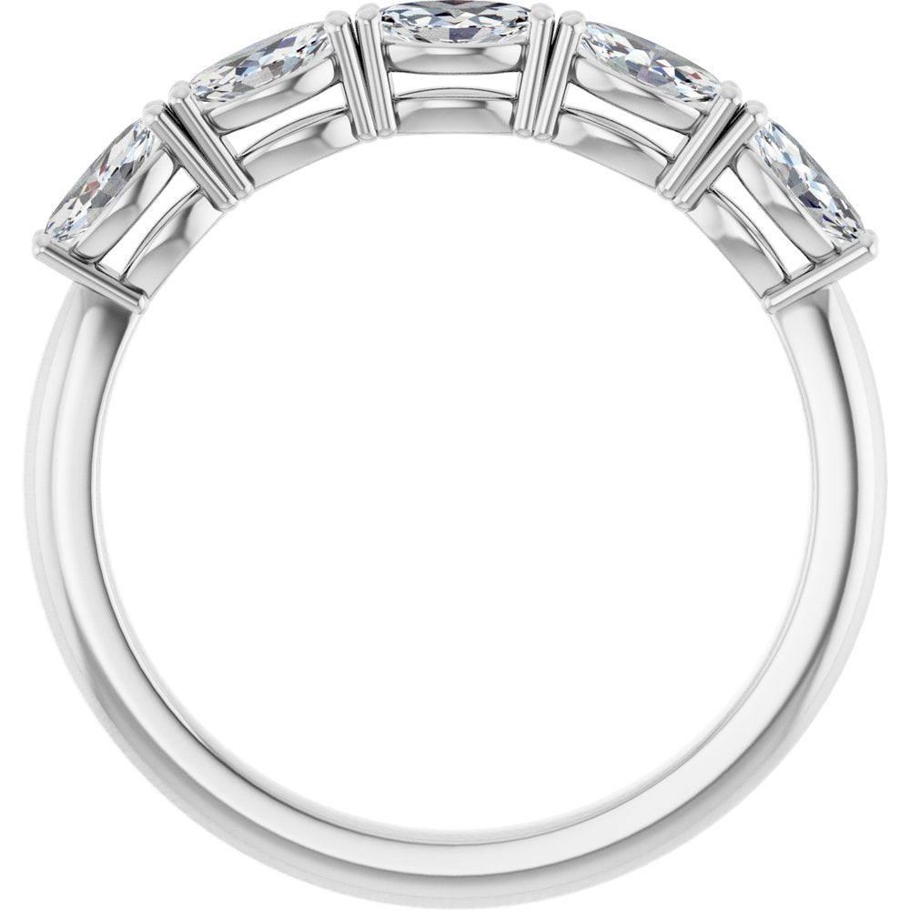 14K White Gold 5/8 CTW Natural Diamond Anniversary Band