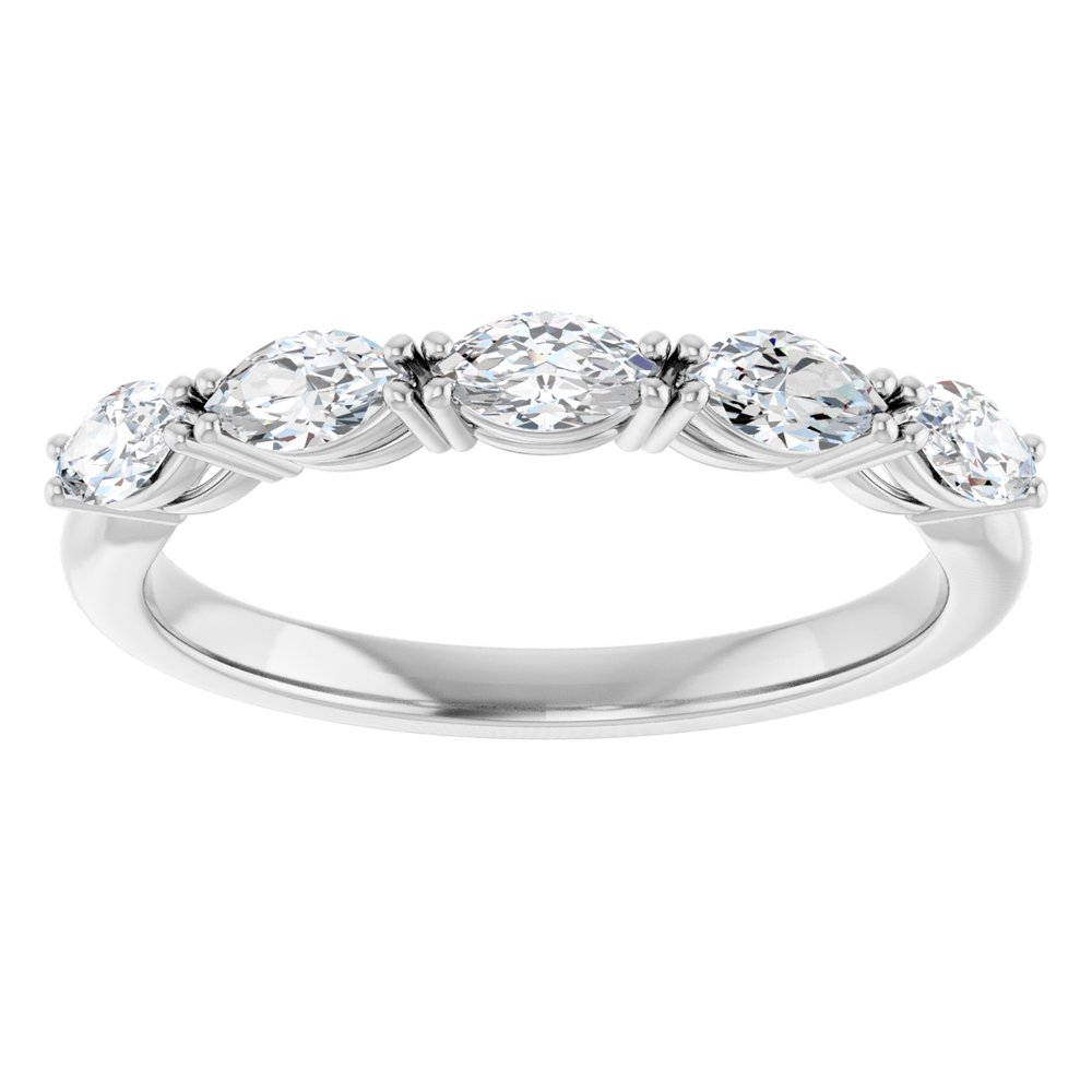 14K White Gold 5/8 CTW Natural Diamond Anniversary Band