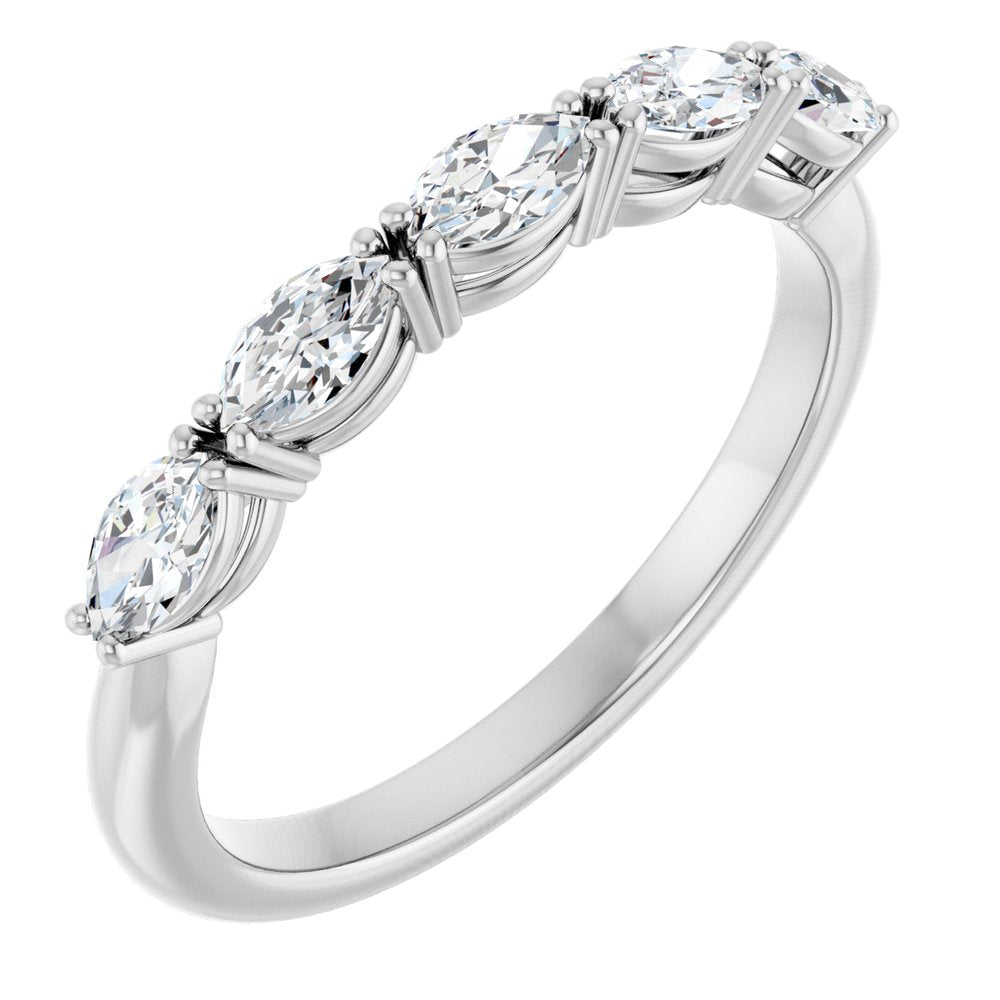 14K White Gold 5/8 CTW Natural Diamond Anniversary Band