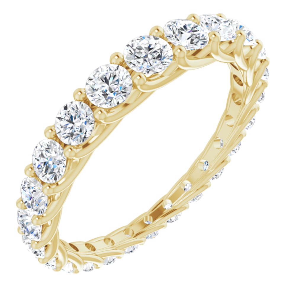 14K Yellow Gold 1 1/5 CTW Natural Diamond Graduated Eternity Band Size 5.5