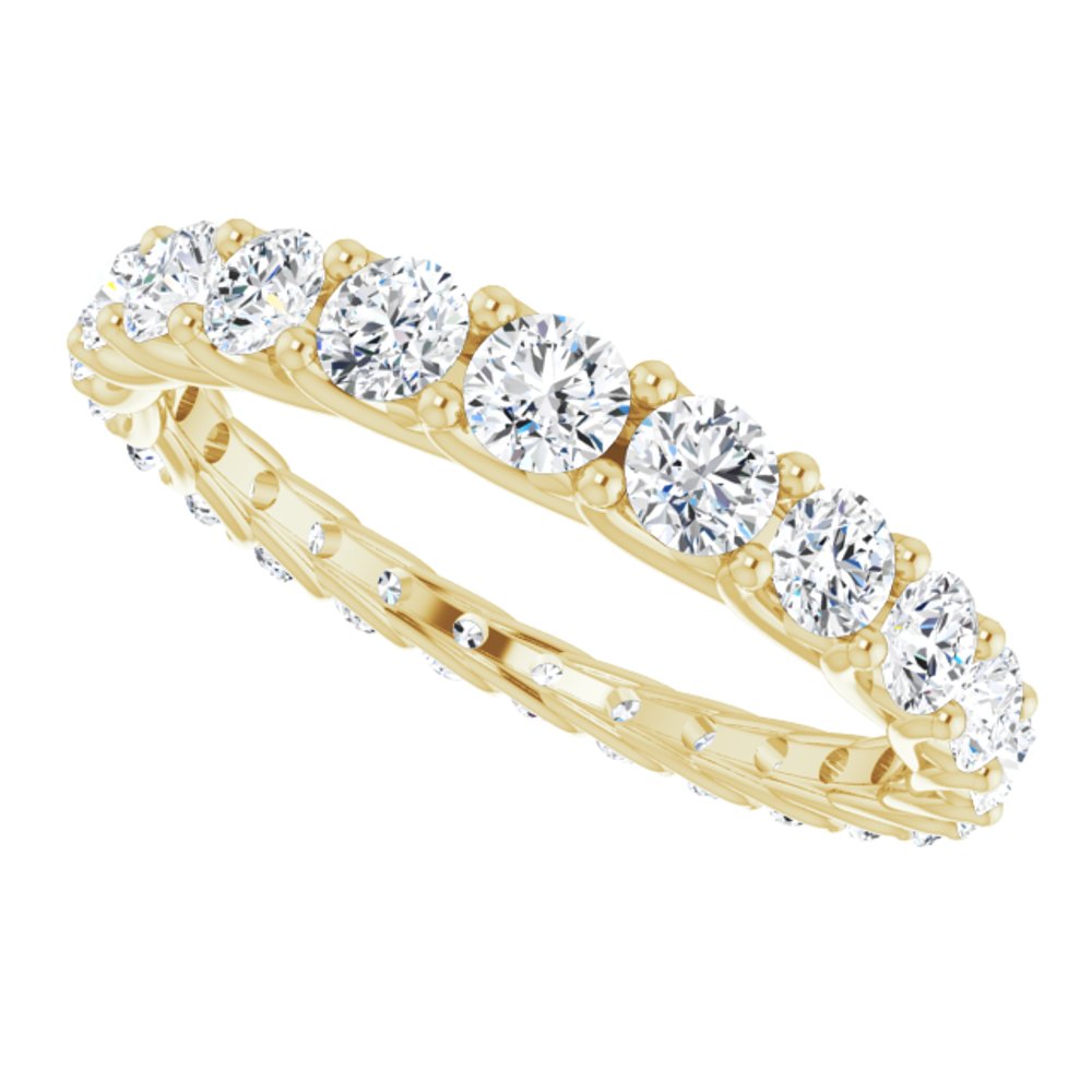 14K Yellow Gold 1 1/5 CTW Natural Diamond Graduated Eternity Band Size 5.5